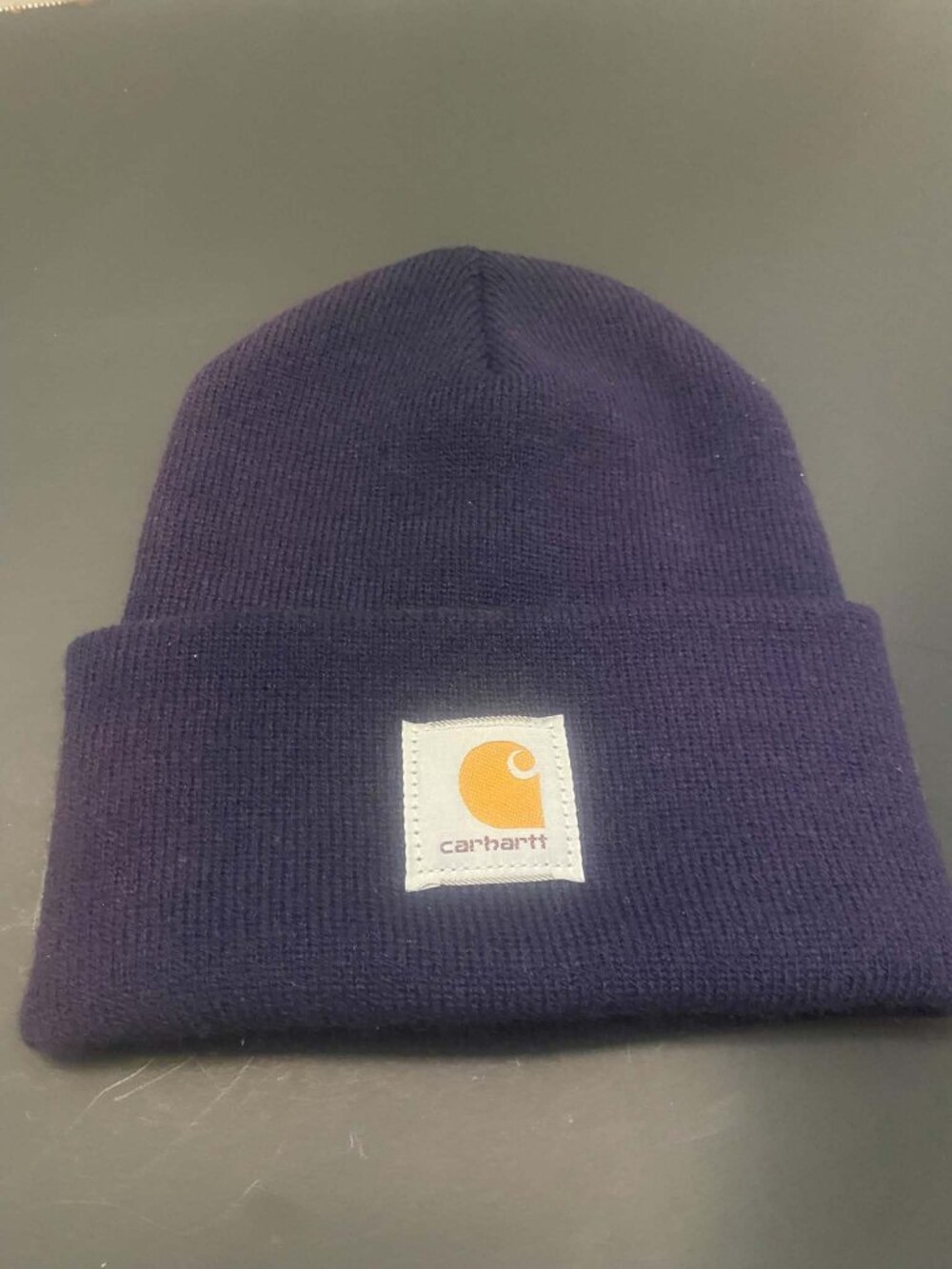 Carhartt Beanie Men's Navy Blue Knit Acrylic Watch Hat Logo Patch A18NAVY